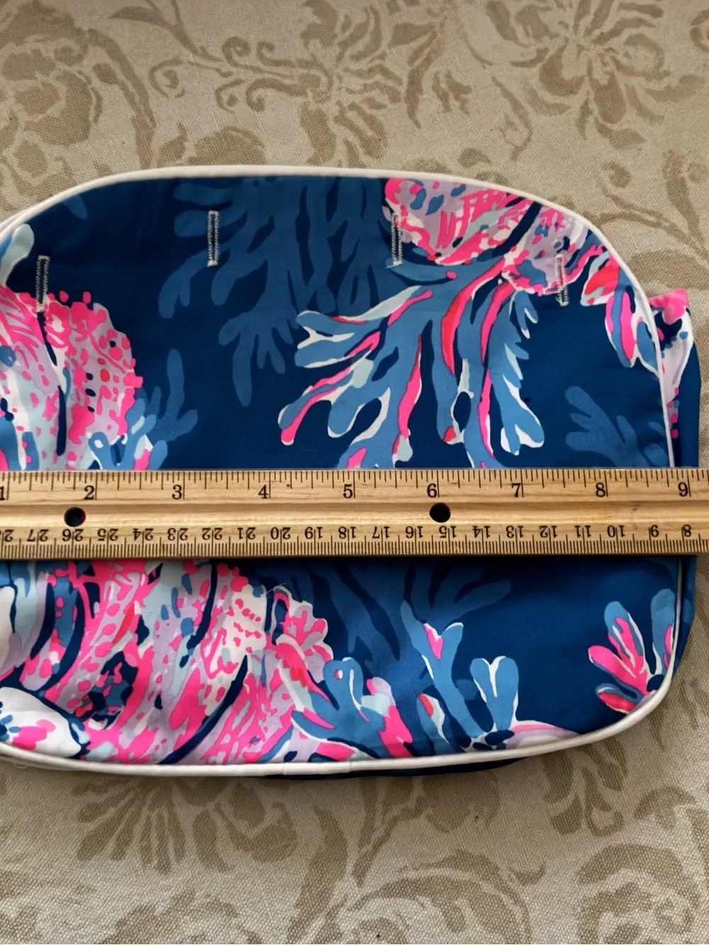 Lilly Pulitzer Bermuda Bag Cover Blue Pink White Pattern Cotton Reversible